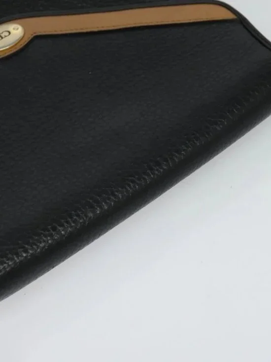 Christian Dior Shoulder Bag Leather Black Gold Auth BA2043 - Picture 7 of 16